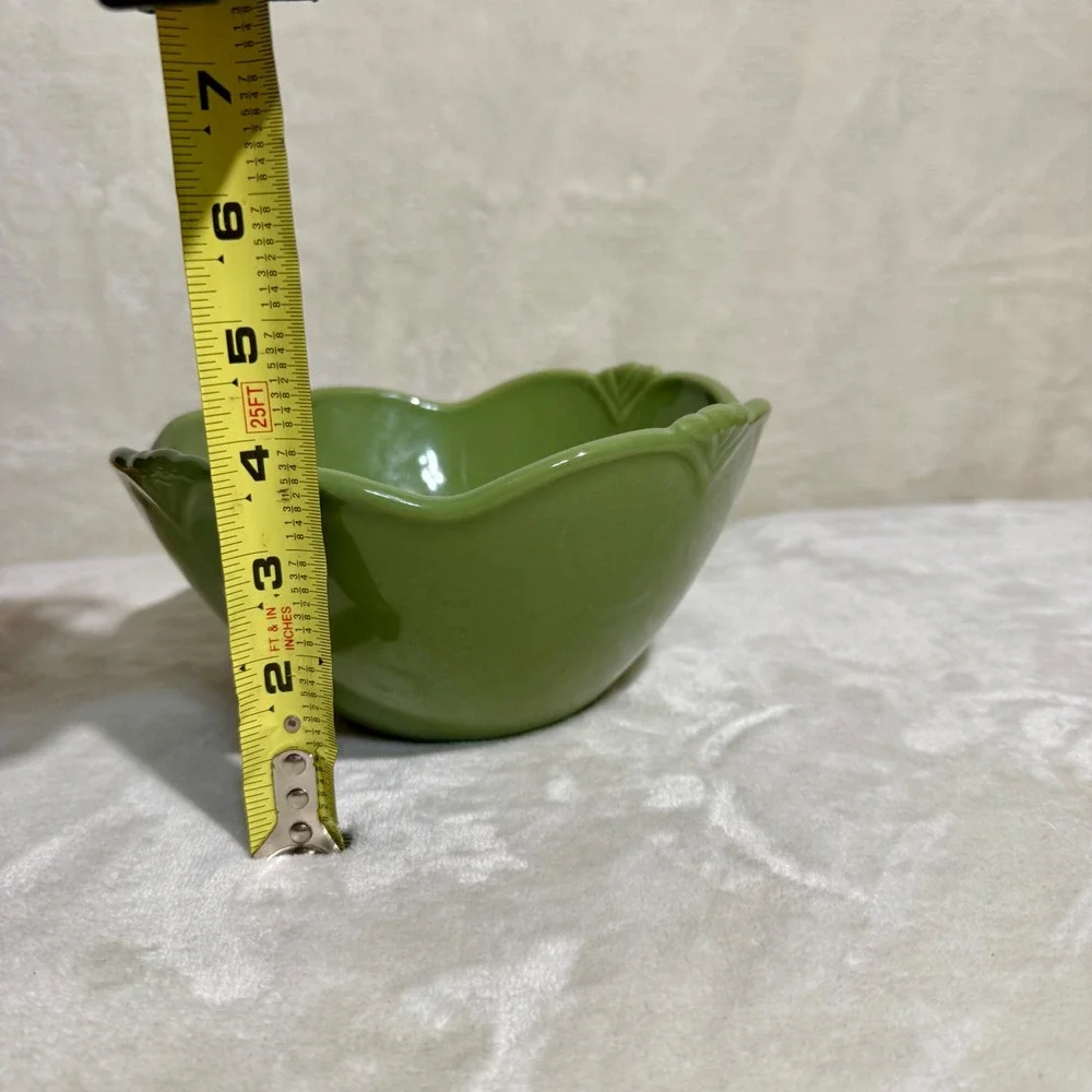 Princess House Pavillion Nesting Bowl Set of 3 Green Orange Yellow Scalloped Rim